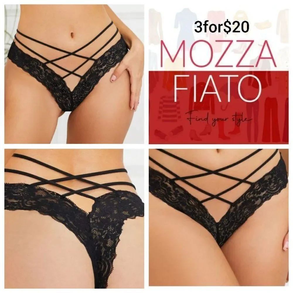 3for$20 NWT Criss Cross Lace Panty black